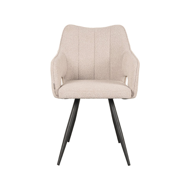 LABEL51 Eetkamerstoel Noud - Naturel - Boucle van LABEL51 – Luxe comfort op maat van PureWonen. Vraag naar de beste prijs.