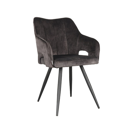 LABEL51 Eetkamerstoel Noud - Antraciet - Velours van LABEL51 – Luxe comfort op maat van PureWonen. Vraag naar de beste prijs.