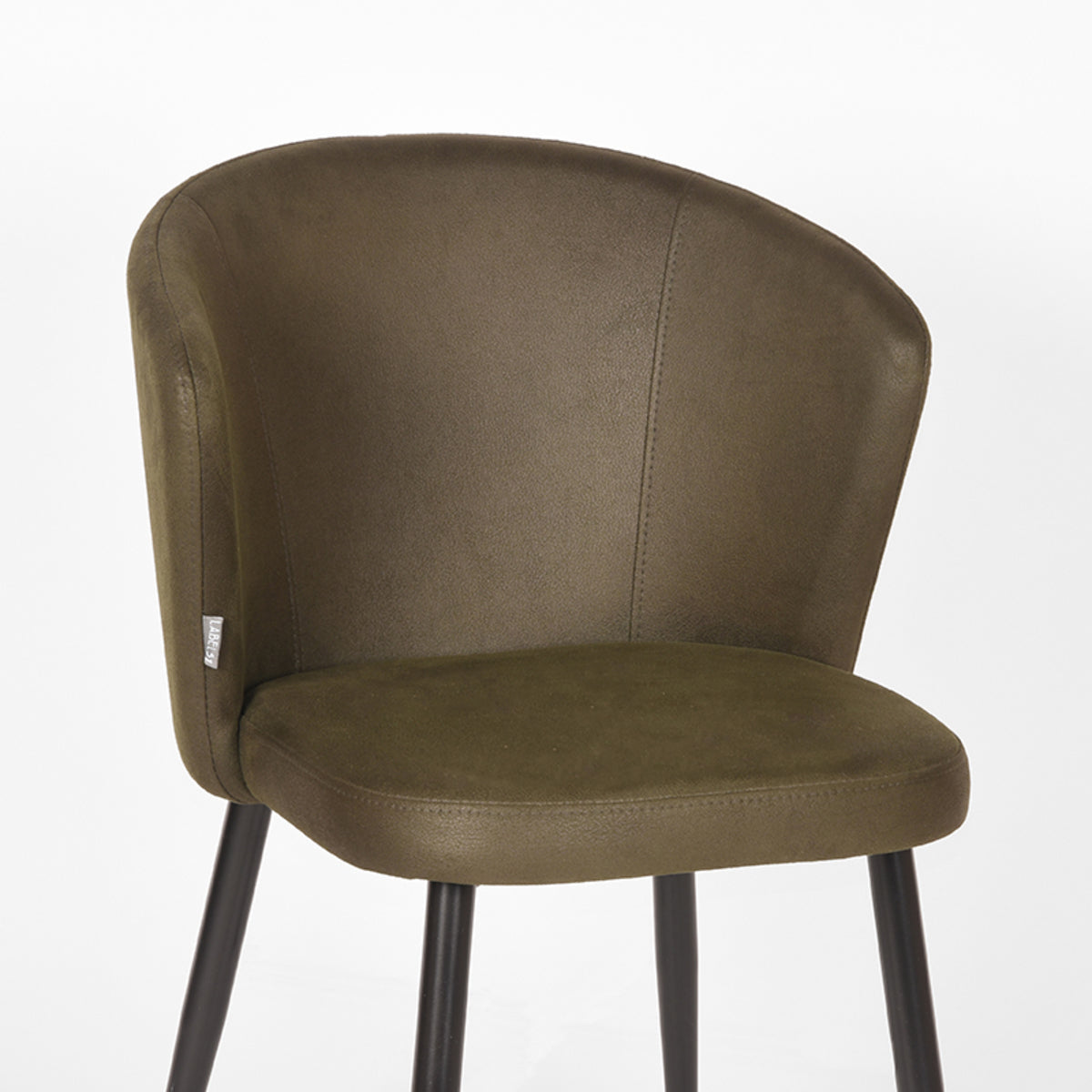 LABEL51 Eetkamerstoel Wave - Army green - Microfiber van LABEL51 – Luxe comfort op maat van PureWonen. Vraag naar de beste prijs.