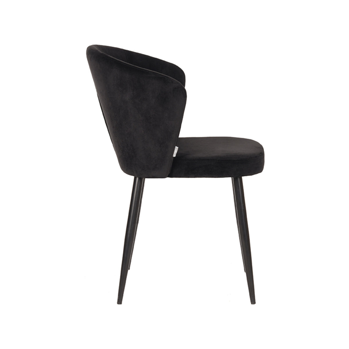 LABEL51 Eetkamerstoel Wave - Zwart - Fluweel van LABEL51 – Luxe comfort op maat van PureWonen. Vraag naar de beste prijs.
