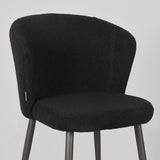 LABEL51 Eetkamerstoel Whirl - Zwart - Teddy - Black Frame