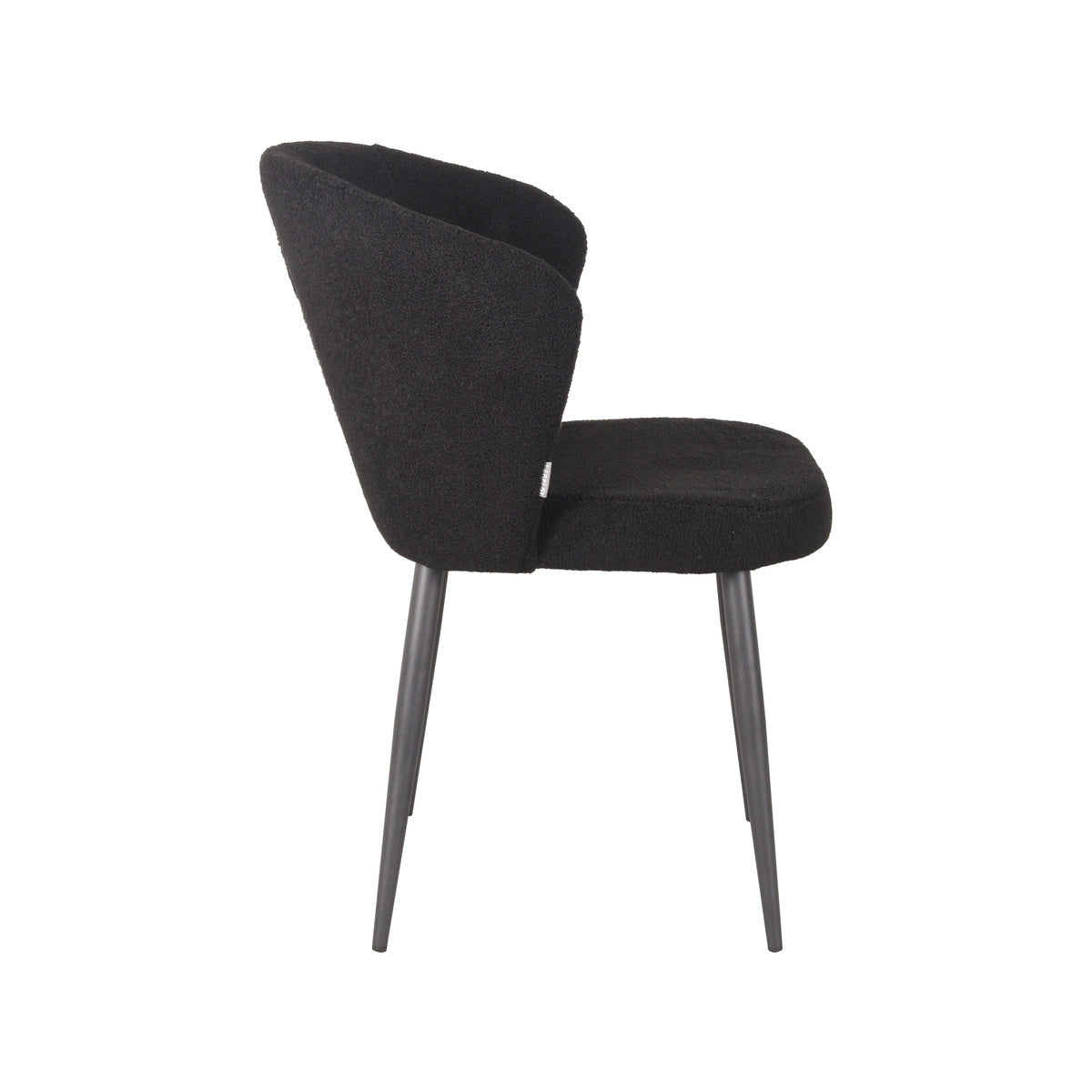 LABEL51 Eetkamerstoel Whirl - Zwart - Teddy - Black Frame
