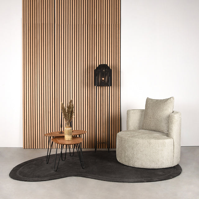 LABEL51 Fauteuil Evy - Beige - Fluweel - 90 cm van LABEL51 – Luxe comfort op maat van PureWonen. Vraag naar de beste prijs.