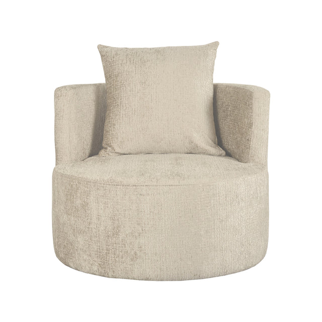 LABEL51 Fauteuil Evy - Beige - Fluweel - 90 cm van LABEL51 – Luxe comfort op maat van PureWonen. Vraag naar de beste prijs.
