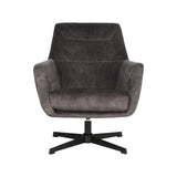 LABEL51 Fauteuil Toby - Antraciet - Velours van LABEL51 – Luxe comfort op maat van PureWonen. Vraag naar de beste prijs.