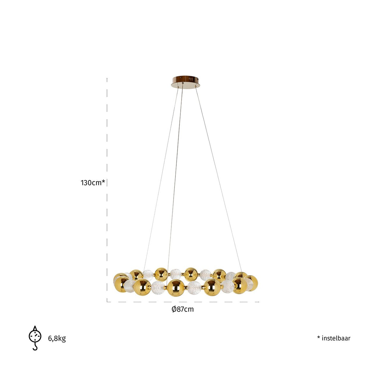 Hanglamp Chanda (Gold) van Richmond Interiors – Luxe comfort op maat van PureWonen. Vraag naar de beste prijs.