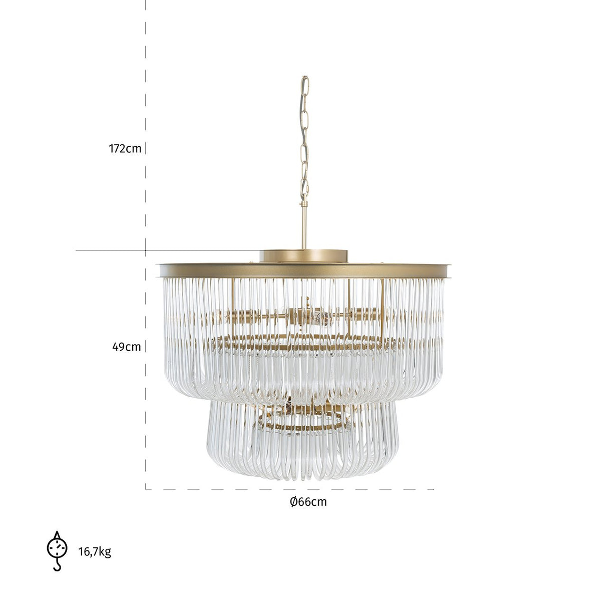 Hanglamp Romy (Brushed Gold) van Richmond Interiors – Luxe comfort op maat van PureWonen. Vraag naar de beste prijs.