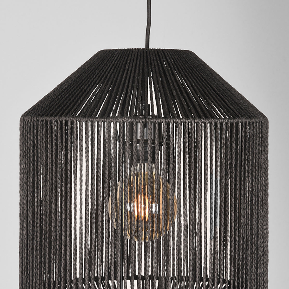 LABEL51 Hanglamp Ibiza - Zwart - Jute - 1-Lichts Cilinder van LABEL51 - laagste prijs offerte van PureWonen