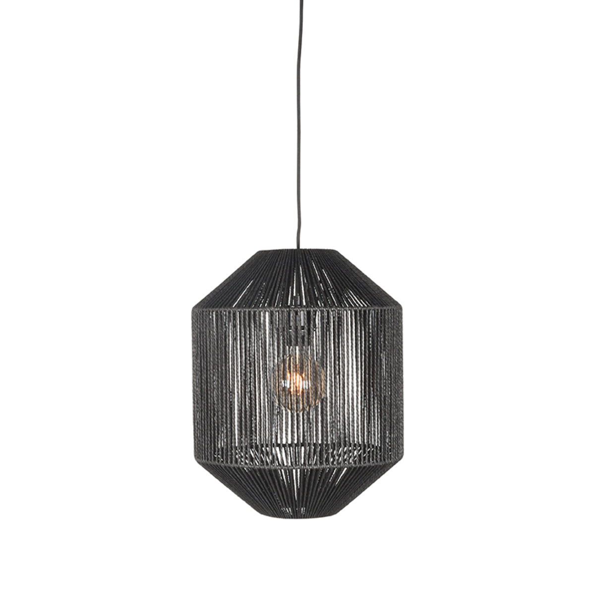 LABEL51 Hanglamp Ibiza - Zwart - Jute - 1-Lichts Cilinder van LABEL51 - laagste prijs offerte van PureWonen