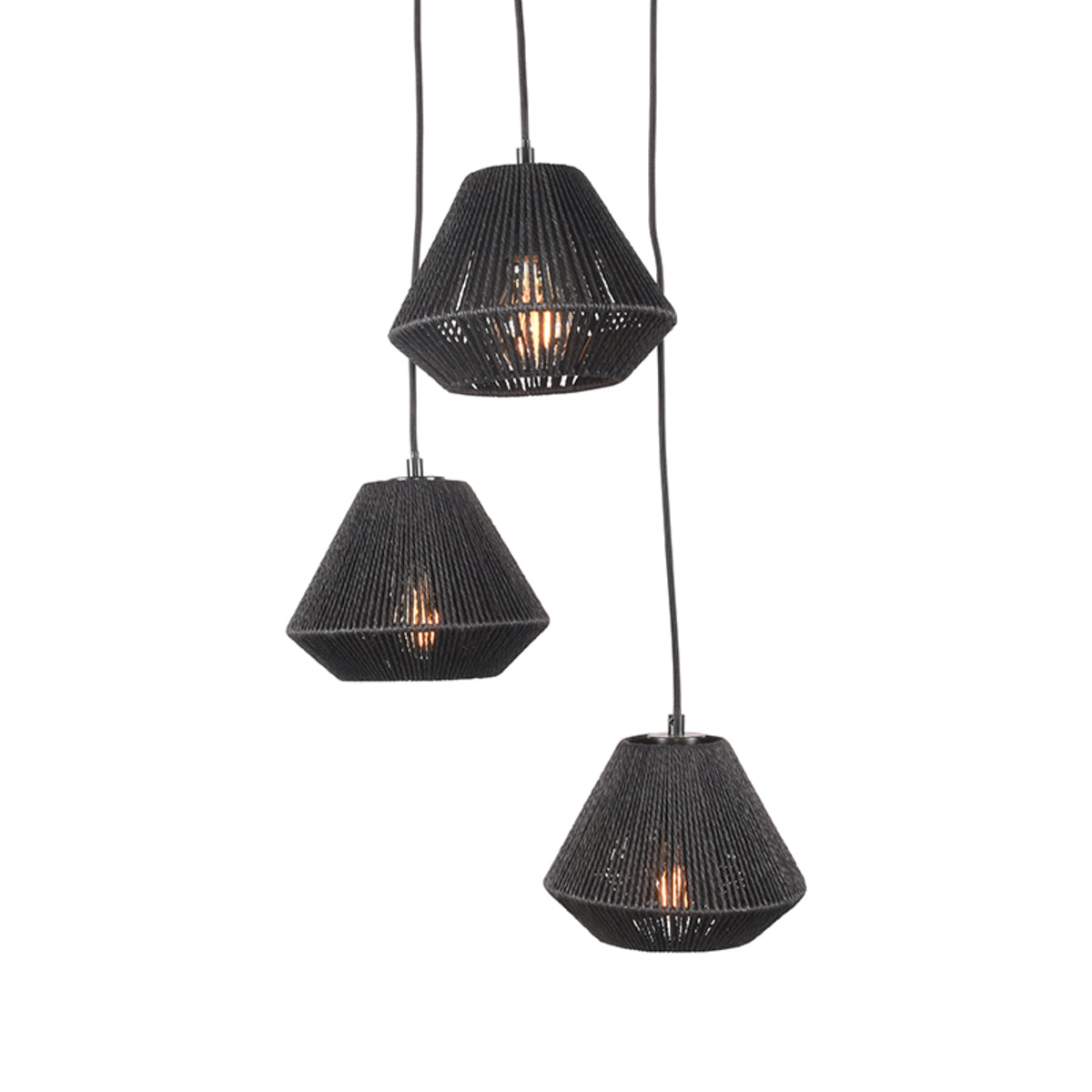 LABEL51 Hanglamp Ibiza - Zwart - Jute - 3-Lichts van LABEL51 - laagste prijs offerte van PureWonen
