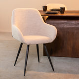 LABEL51 Eetkamerstoel Fender - Naturel - Boucle van LABEL51 - laagste prijs offerte van PureWonen