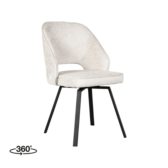 LABEL51 Eetkamerstoel Lewis - Crème - Fluweel van LABEL51 – Luxe comfort op maat van PureWonen. Vraag naar de beste prijs.