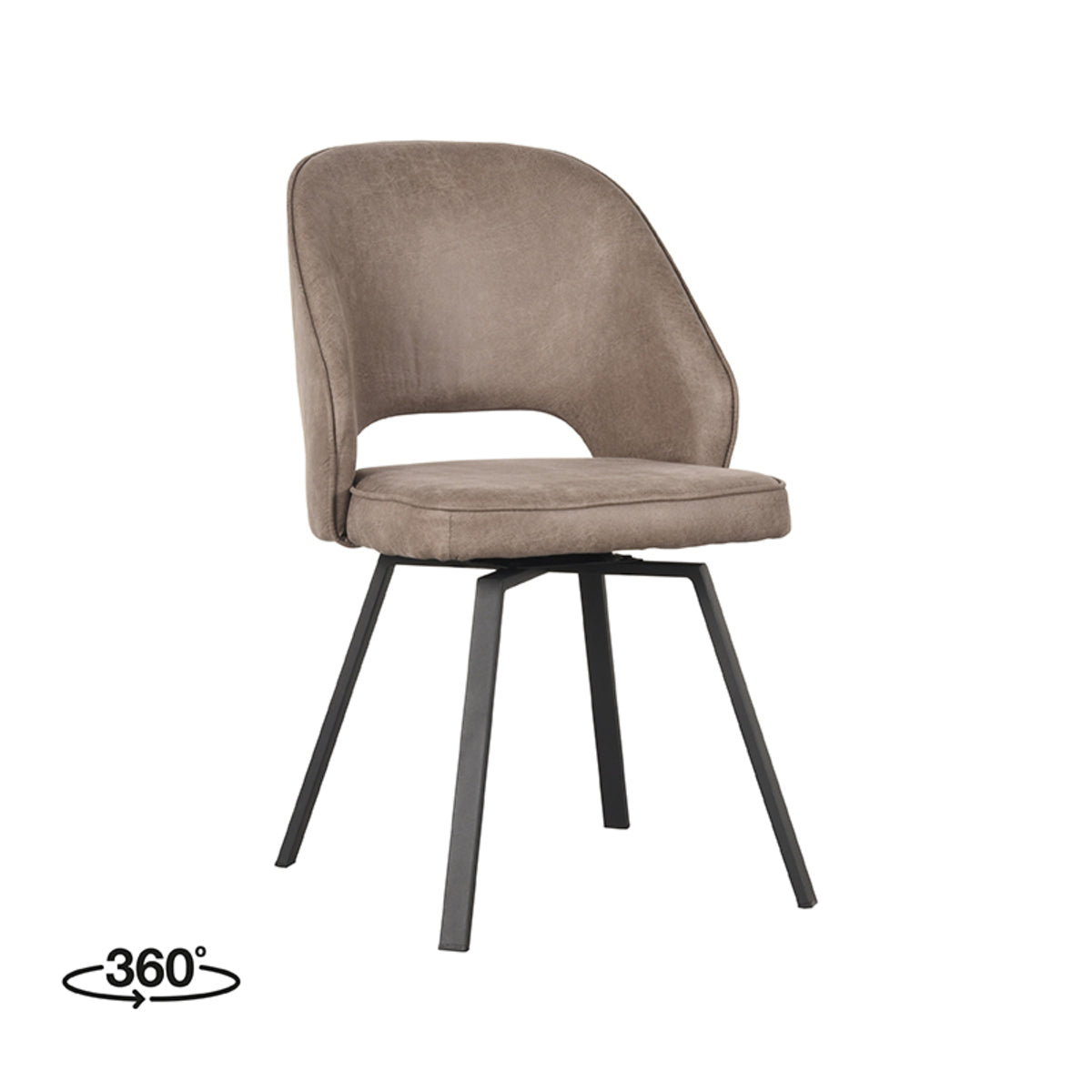 LABEL51 Eetkamerstoel Lewis - Taupe - Microfiber van LABEL51 - laagste prijs offerte van PureWonen