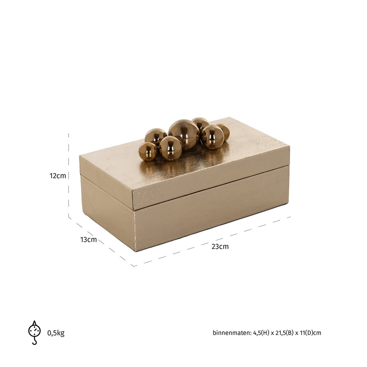 Opberg box Norah (Gold) van Richmond Interiors – Luxe comfort op maat van PureWonen. Vraag naar de beste prijs.
