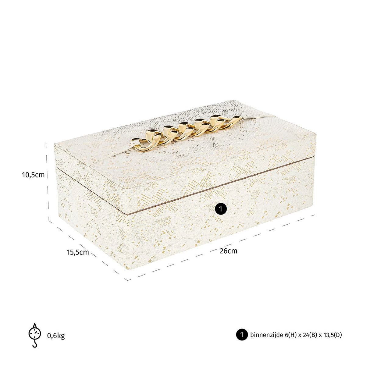 Opbergbox Noell wit (White) van Richmond Interiors – Luxe comfort op maat van PureWonen. Vraag naar de beste prijs.
