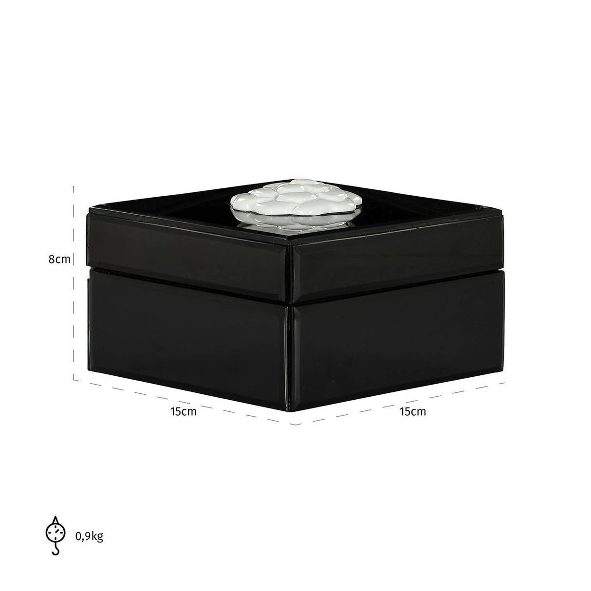 Opbergdoos Lune (Black/white) van Richmond Interiors – Luxe comfort op maat van PureWonen. Vraag naar de beste prijs.