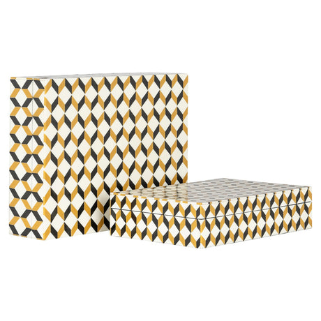 Opbergbox Frences set van 2 (Black/gold) van Richmond Interiors – Luxe comfort op maat van PureWonen. Vraag naar de beste prijs.