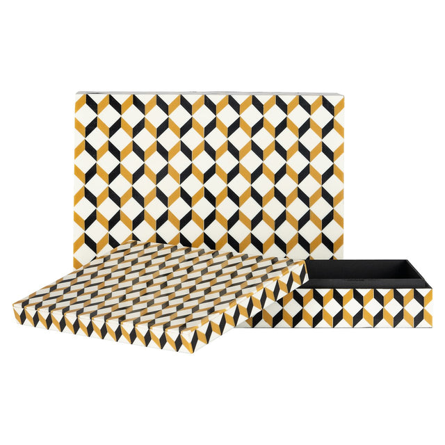 Opbergbox Frences set van 2 (Black/gold) van Richmond Interiors – Luxe comfort op maat van PureWonen. Vraag naar de beste prijs.