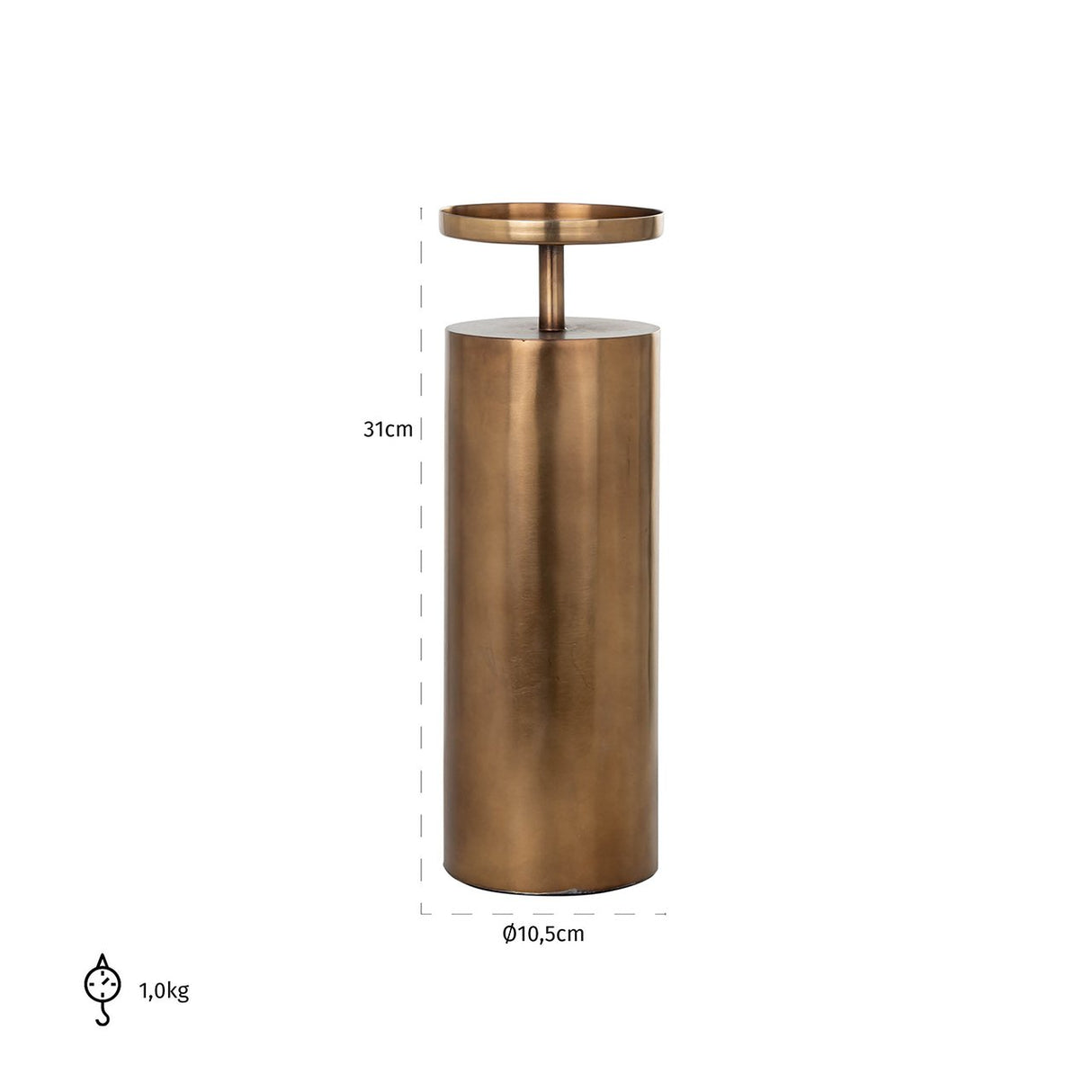 Kandelaar Divon groot (Brushed Gold) van Richmond Interiors – Luxe comfort op maat van PureWonen. Vraag naar de beste prijs.