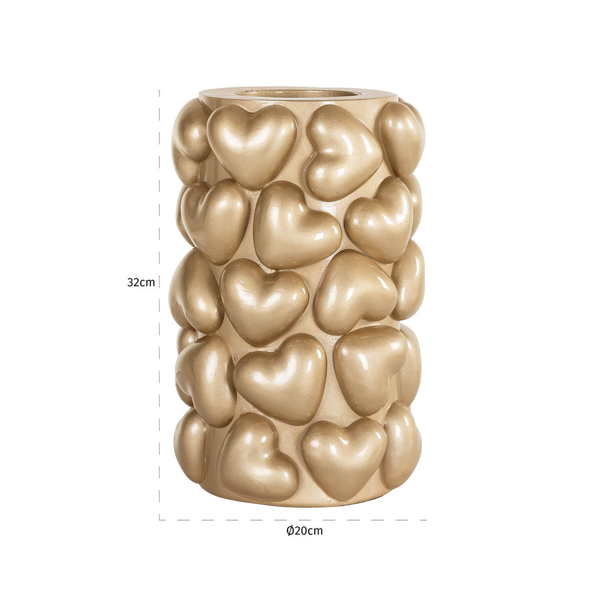 Kandelaar Anne harten groot (Gold) van Richmond Interiors – Luxe comfort op maat van PureWonen. Vraag naar de beste prijs.