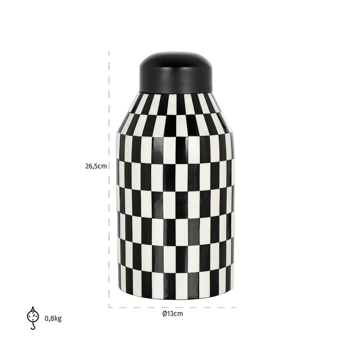 Pot Malou groot (Black/white) van Richmond Interiors – Luxe comfort op maat van PureWonen. Vraag naar de beste prijs.