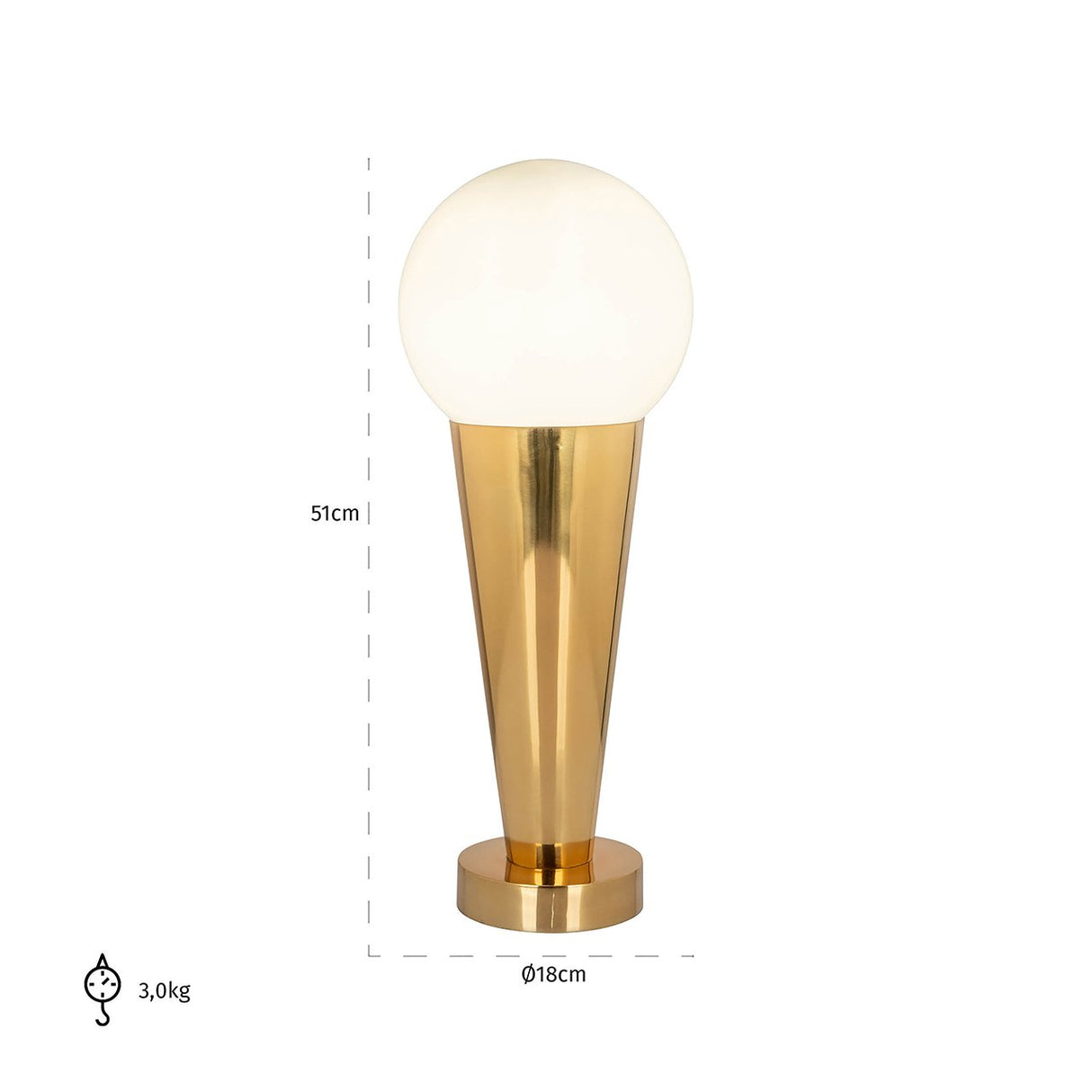 Tafellamp Cone (Gold) van Richmond Interiors – Luxe comfort op maat van PureWonen. Vraag naar de beste prijs.