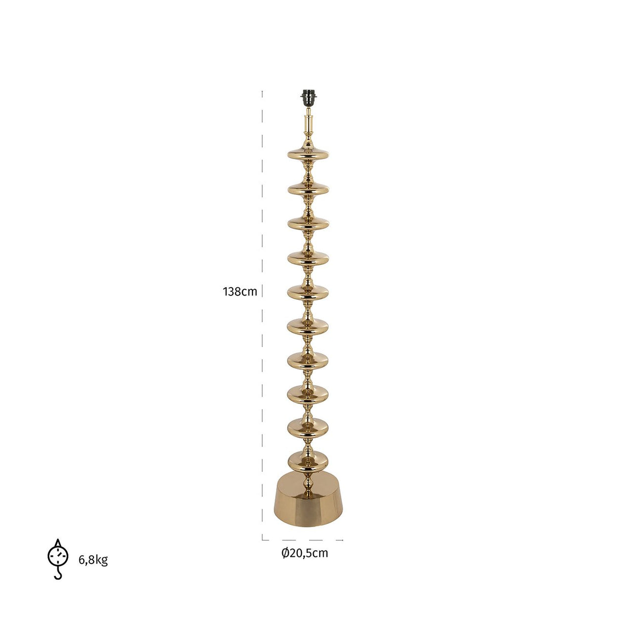 Vloerlamp Jane goud (Gold) van Richmond Interiors – Luxe comfort op maat van PureWonen. Vraag naar de beste prijs.