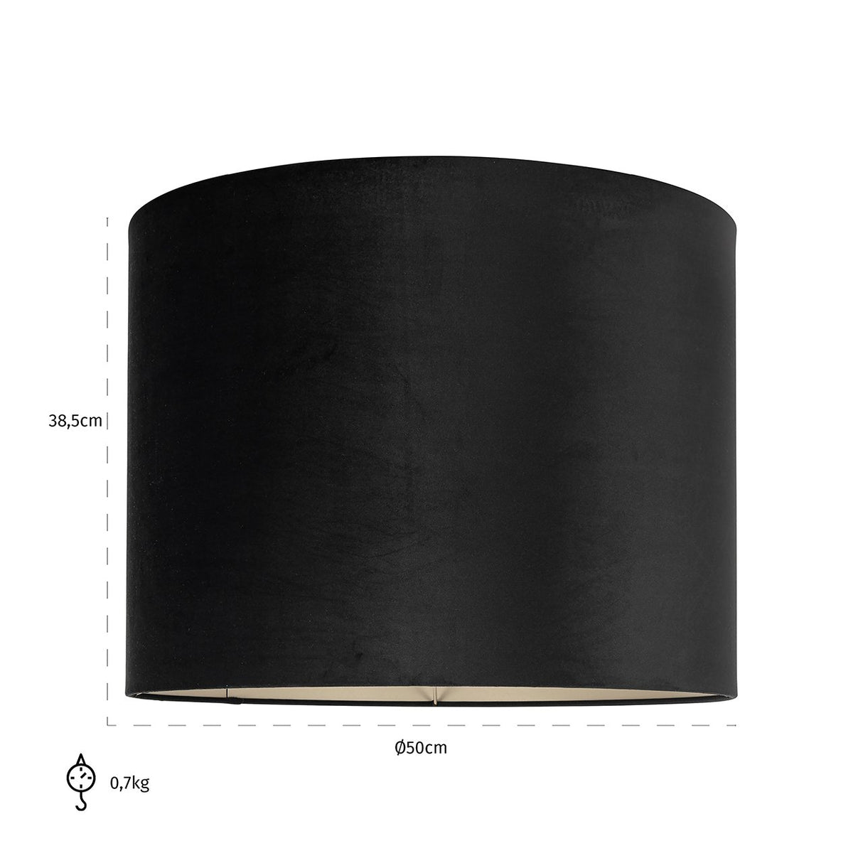 Lampenkap Maddy black velvet, cilinder (Black) van Richmond Interiors – Luxe comfort op maat van PureWonen. Vraag naar de beste prijs.