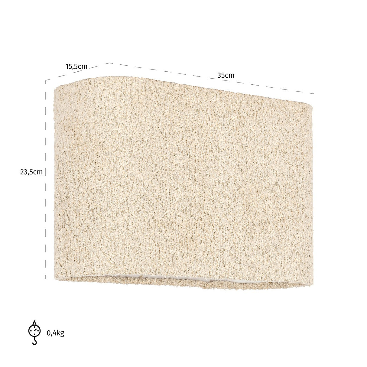 Lampenkap Miley sand bouclé, klein rechthoekig van Richmond Interiors - laagste prijs offerte van PureWonen