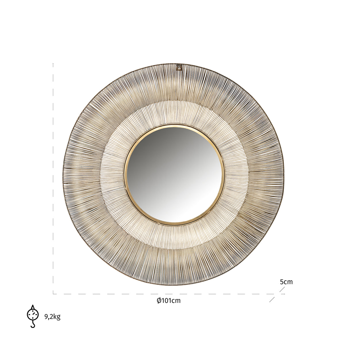 Spiegel Aliza 100Ø (Brushed Gold) van Richmond Interiors – Luxe comfort op maat van PureWonen. Vraag naar de beste prijs.