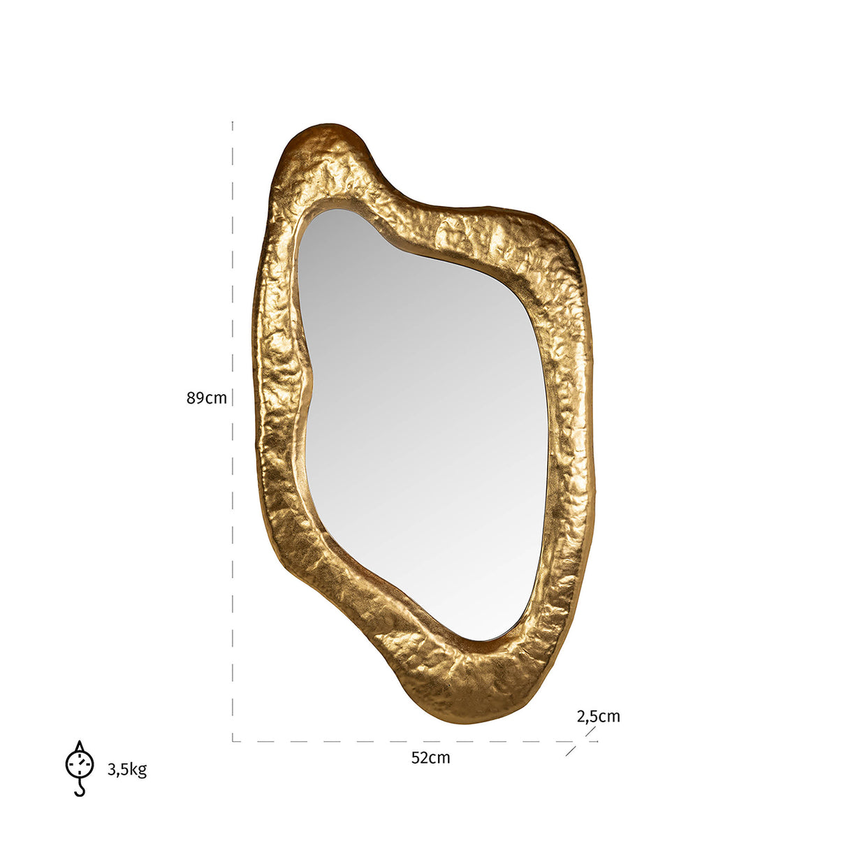 Spiegel Blinne goud (Gold) van Richmond Interiors – Luxe comfort op maat van PureWonen. Vraag naar de beste prijs.