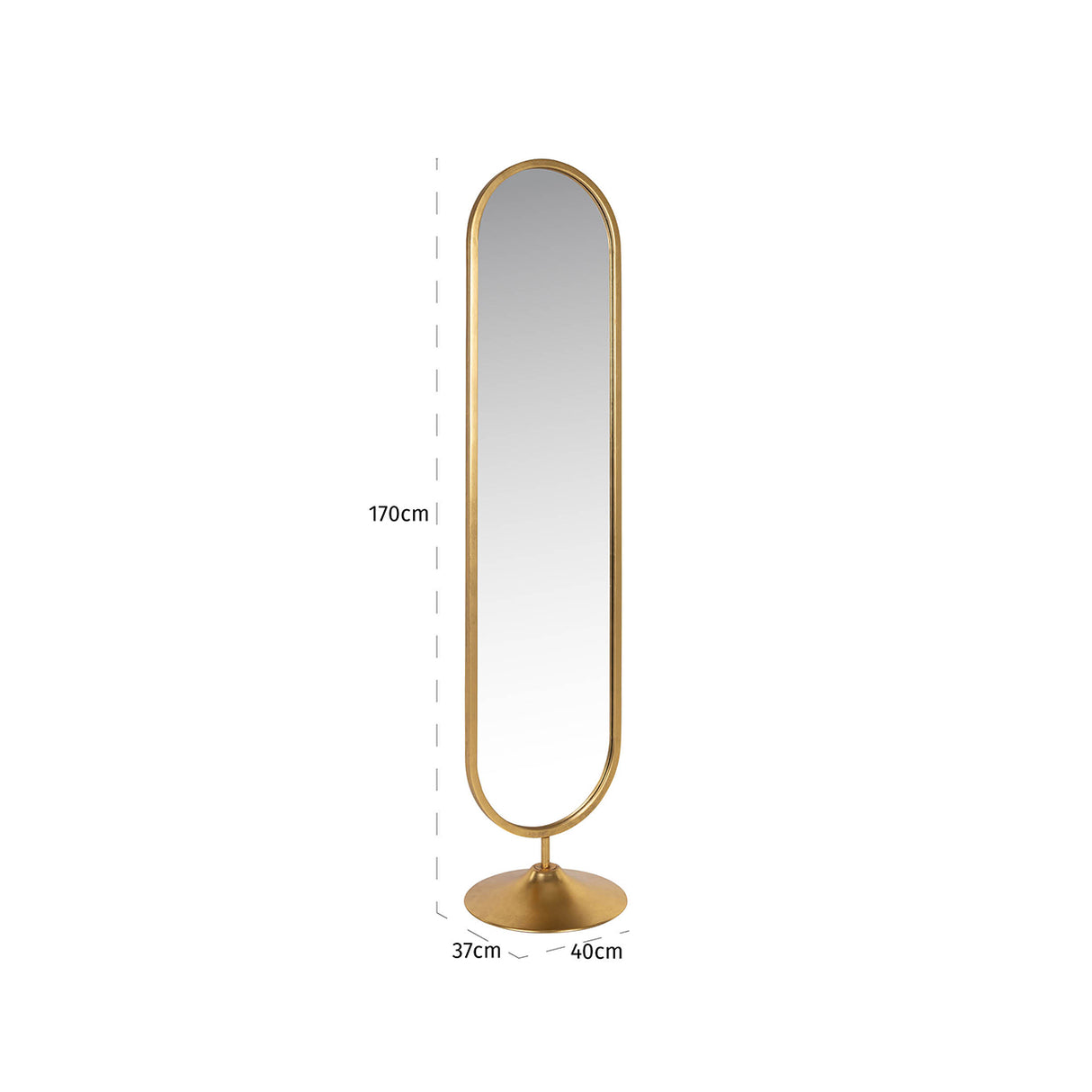 Spiegel Moya op standaard (Gold) van Richmond Interiors – Luxe comfort op maat van PureWonen. Vraag naar de beste prijs.