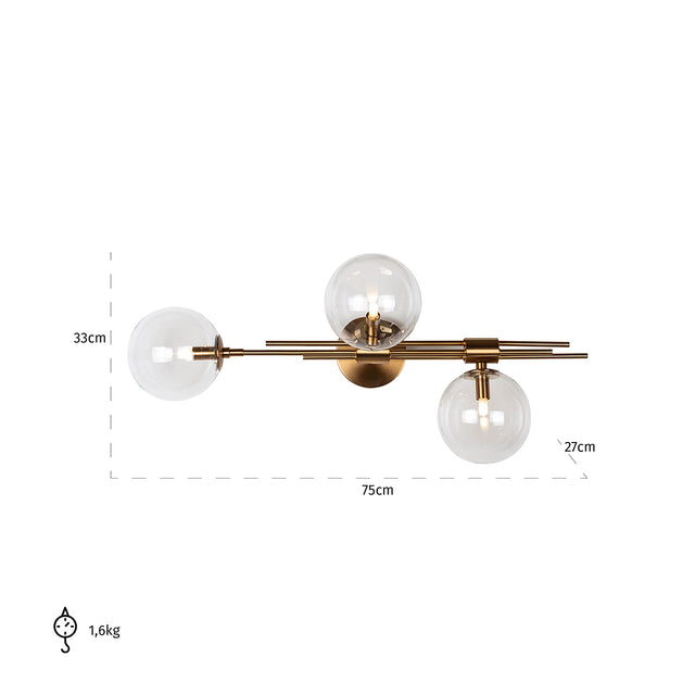 Wandlamp Davine (Brushed Gold) van Richmond Interiors – Luxe comfort op maat van PureWonen. Vraag naar de beste prijs.