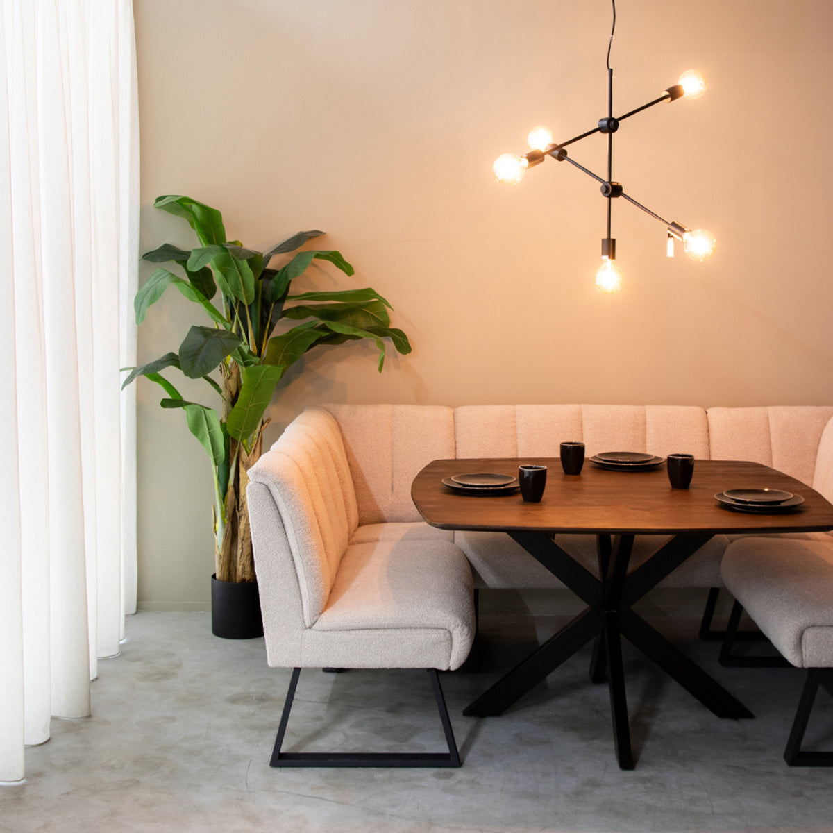 LABEL51 Eetkamerbank Modula - Naturel - Boucle - 2-Zits van LABEL51 – Luxe comfort op maat van PureWonen. Vraag naar de beste prijs.