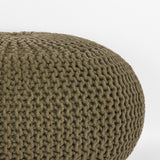 LABEL51 Poef Knitted - Army green - Katoen - L van LABEL51 - laagste prijs offerte van PureWonen