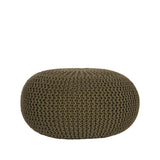 LABEL51 Poef Knitted - Army green - Katoen - L van LABEL51 - laagste prijs offerte van PureWonen
