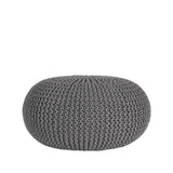 LABEL51 Poef Knitted - Donkergrijs - Katoen - L van LABEL51 – Luxe comfort op maat van PureWonen. Vraag naar de beste prijs.
