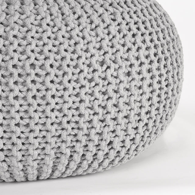 LABEL51 Poef Knitted - Lichtgrijs - Katoen - L van LABEL51 - laagste prijs offerte van PureWonen