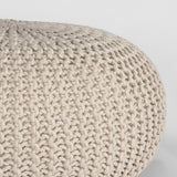 LABEL51 Poef Knitted - Naturel - Katoen - L van LABEL51 – Luxe comfort op maat van PureWonen. Vraag naar de beste prijs.