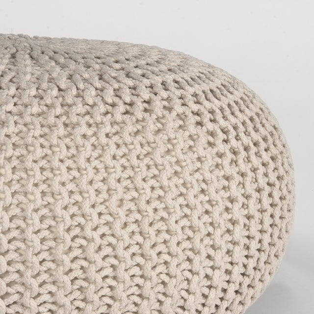 LABEL51 Poef Knitted - Naturel - Katoen - L van LABEL51 – Luxe comfort op maat van PureWonen. Vraag naar de beste prijs.