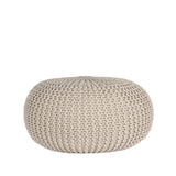LABEL51 Poef Knitted - Naturel - Katoen - L van LABEL51 – Luxe comfort op maat van PureWonen. Vraag naar de beste prijs.