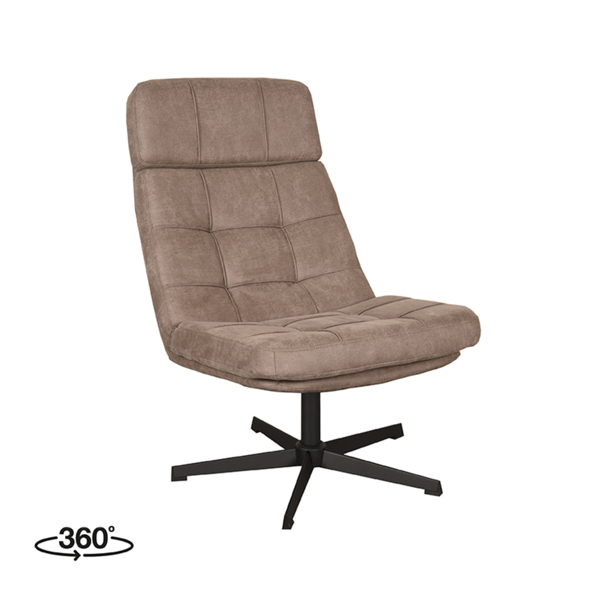 LABEL51 Fauteuil Alvar - Taupe - Micro Suede - Excl. Hocker van LABEL51 - laagste prijs offerte van PureWonen