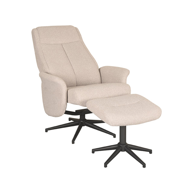LABEL51 Fauteuil Bergen - Naturel - Boucle - Incl. Hocker van LABEL51 – Luxe comfort op maat van PureWonen. Vraag naar de beste prijs.