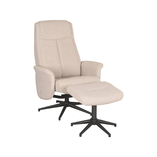 LABEL51 Fauteuil Bergen - Naturel - Boucle - Incl. Hocker van LABEL51 – Luxe comfort op maat van PureWonen. Vraag naar de beste prijs.