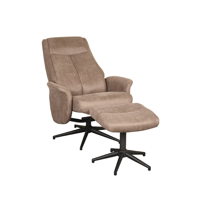 LABEL51 Fauteuil Bergen - Taupe - Micro Suede - Incl. Hocker van LABEL51 – Luxe comfort op maat van PureWonen. Vraag naar de beste prijs.