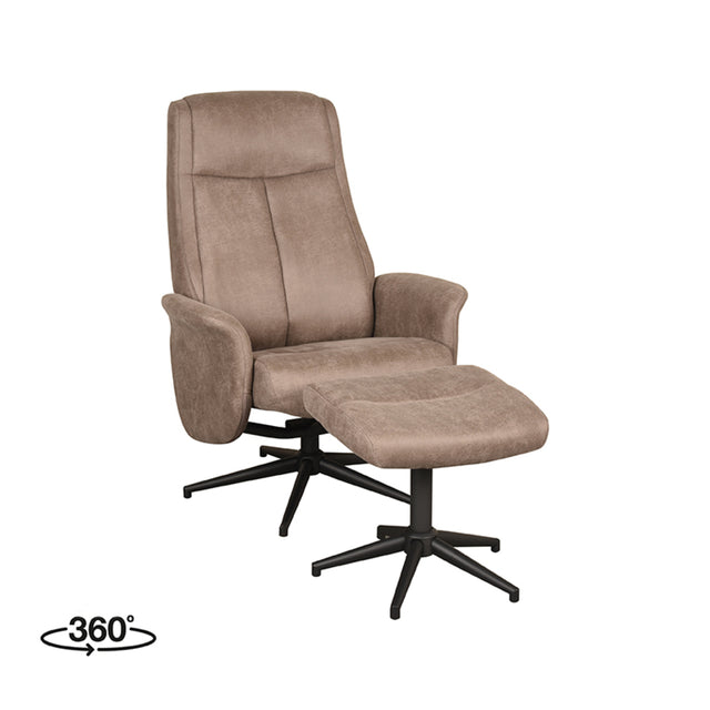 LABEL51 Fauteuil Bergen - Taupe - Micro Suede - Incl. Hocker van LABEL51 – Luxe comfort op maat van PureWonen. Vraag naar de beste prijs.