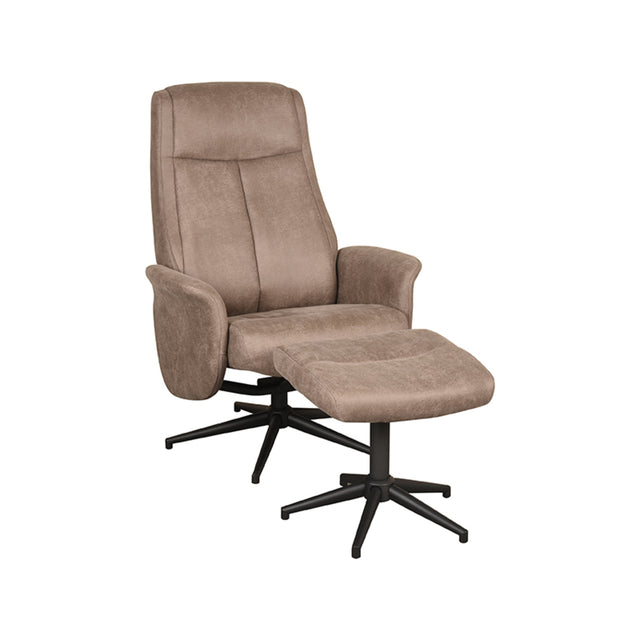LABEL51 Fauteuil Bergen - Taupe - Micro Suede - Incl. Hocker van LABEL51 – Luxe comfort op maat van PureWonen. Vraag naar de beste prijs.