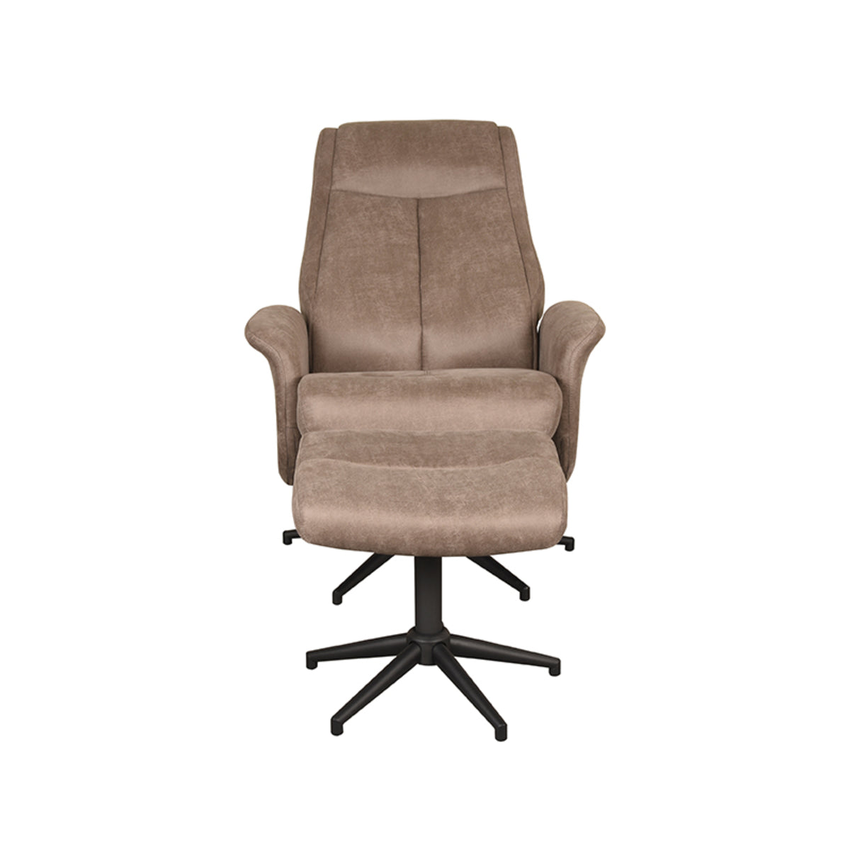 LABEL51 Fauteuil Bergen - Taupe - Micro Suede - Incl. Hocker van LABEL51 – Luxe comfort op maat van PureWonen. Vraag naar de beste prijs.