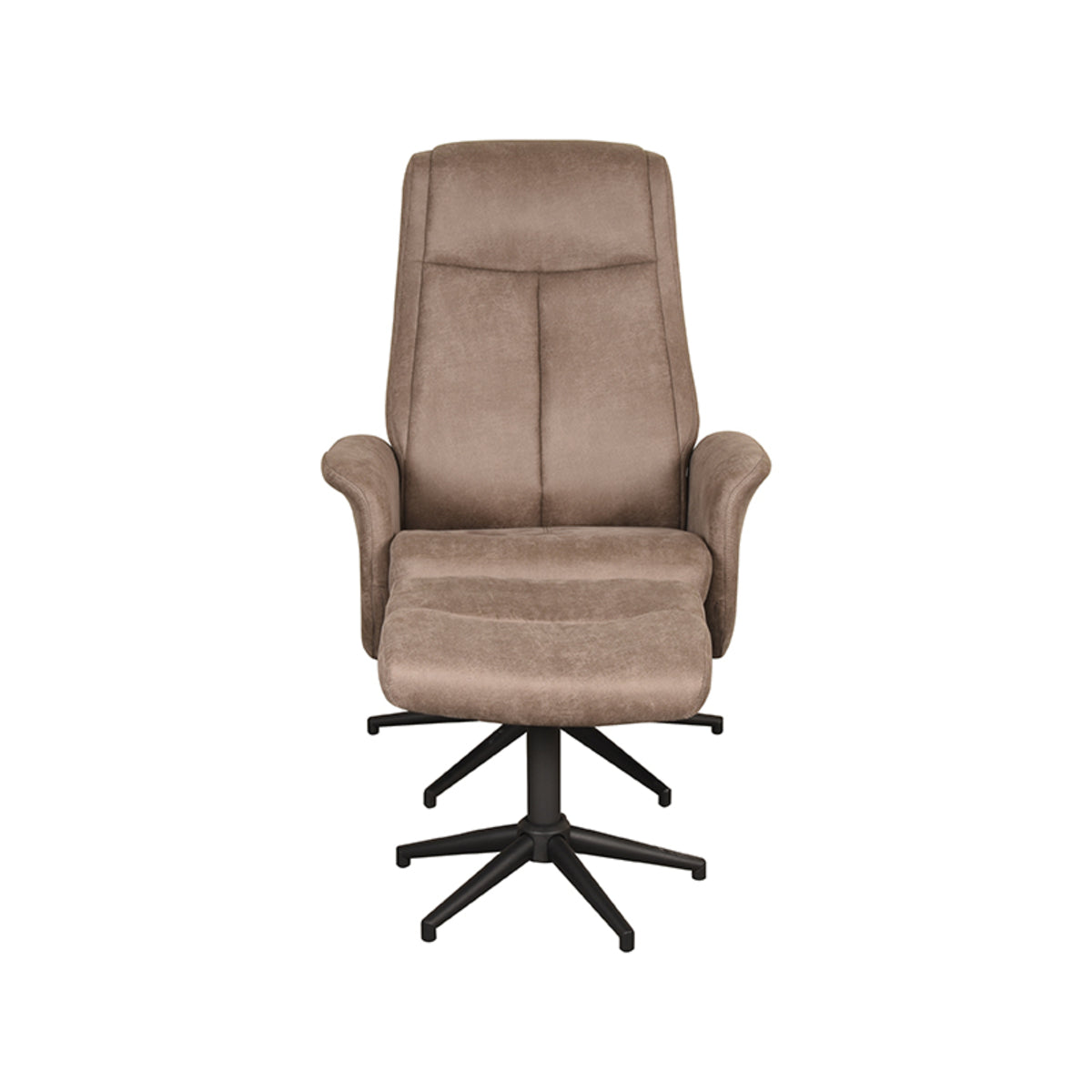 LABEL51 Fauteuil Bergen - Taupe - Micro Suede - Incl. Hocker van LABEL51 – Luxe comfort op maat van PureWonen. Vraag naar de beste prijs.