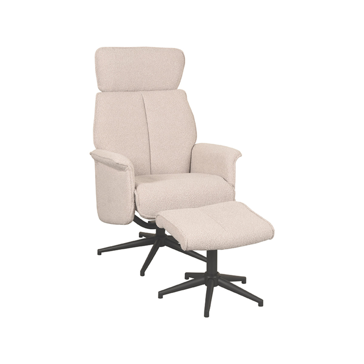 LABEL51 Fauteuil Verdal - Naturel - Boucle - Incl. Hocker van LABEL51 – Luxe comfort op maat van PureWonen. Vraag naar de beste prijs.